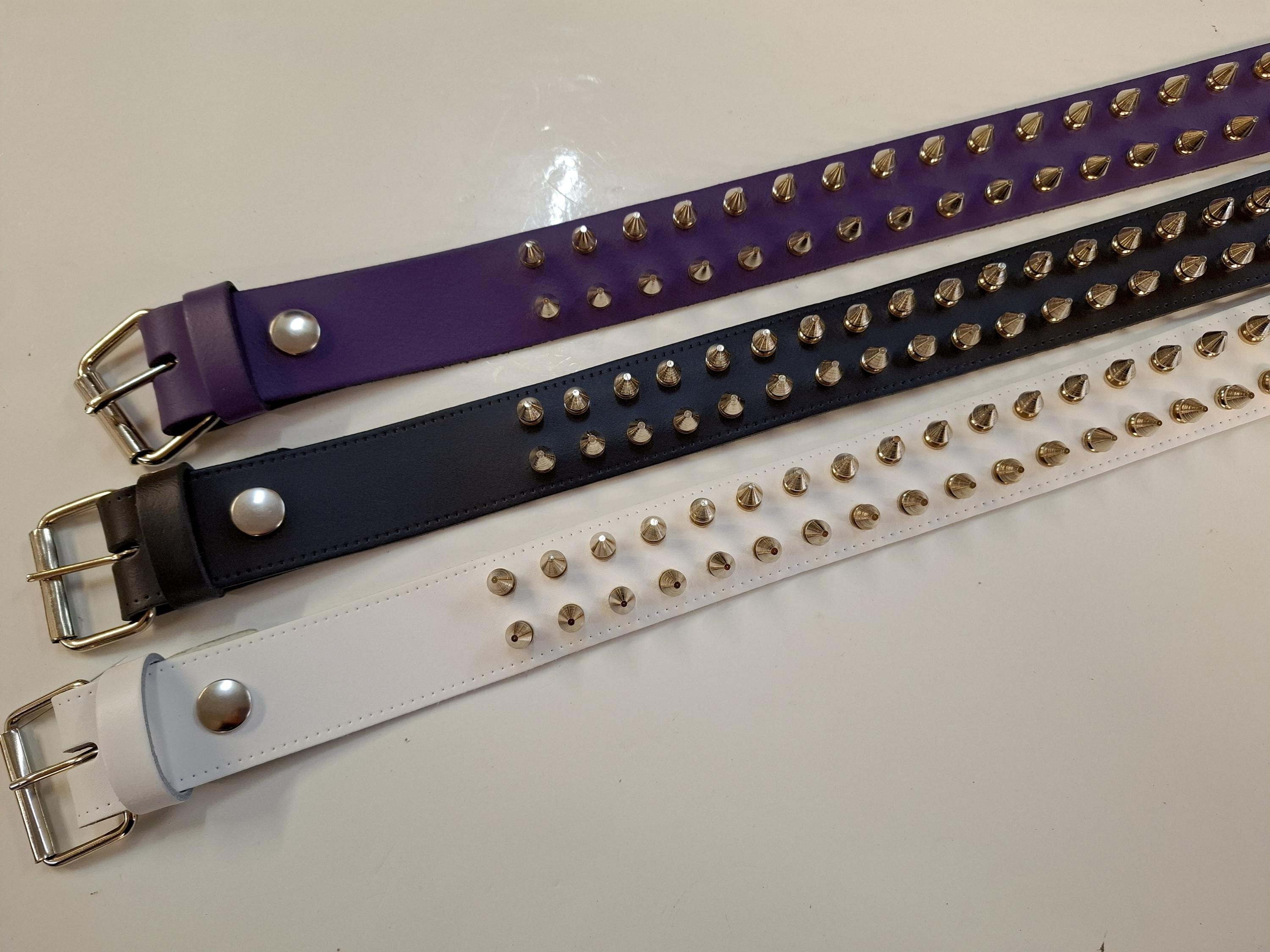 2-row Spike Studded Belt. - Etsy 2-row Spike Studded Belt. - Etsy