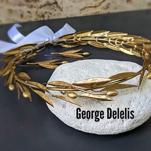 ATHENA STYLE Paar bronze Hochzeitskrone, und machte Bronzekrone, griechische Olivenkranz, altgriechische stefana