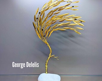 Bronze olive tree. Olive tree, bronze tree, home decor, decoration gift, tree sculpture, gift ideas, sculpture, gold tree, olive leaves