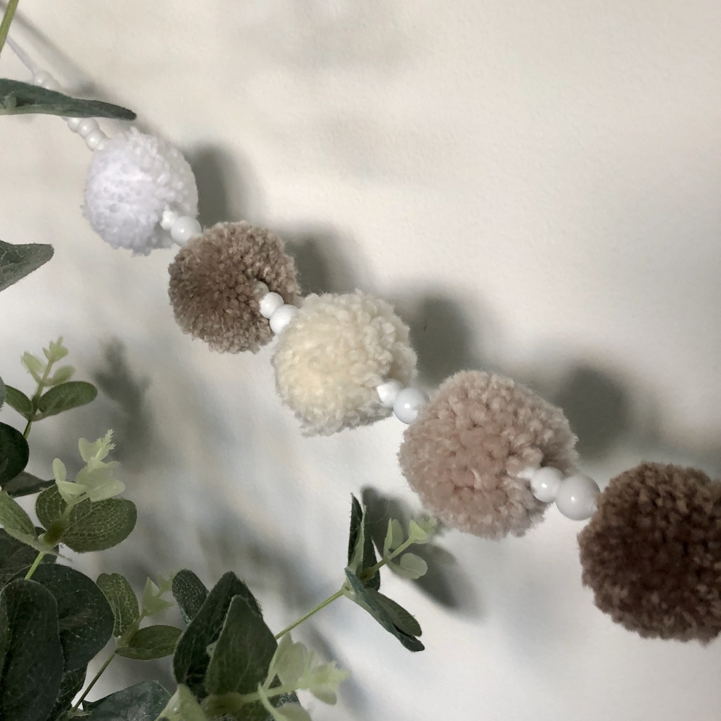 Handmade Pom Pom and bead hanging garland 1.75 metres Etsy