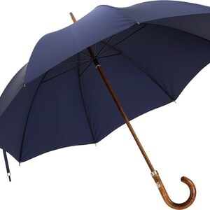 Classic English Umbrella: Handmade, Strong in Navy Blue image 2