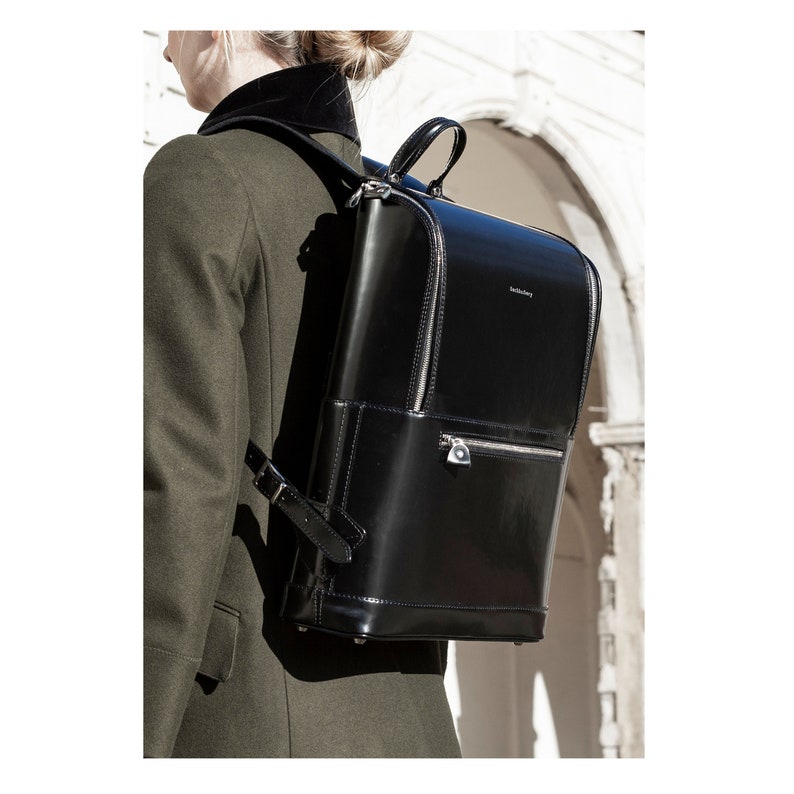 Handmade Italian Leather Laptop Backpack for Women and Men in Etsy