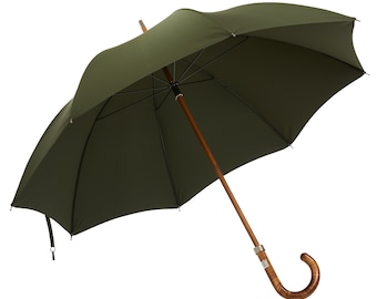 Handmade Classic English Umbrella in Dark Green