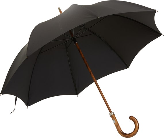 Paraguas inglés clásico: hecho a mano en negro Etsy España