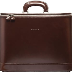 Dark Brown Italian Leather Laptop Bag