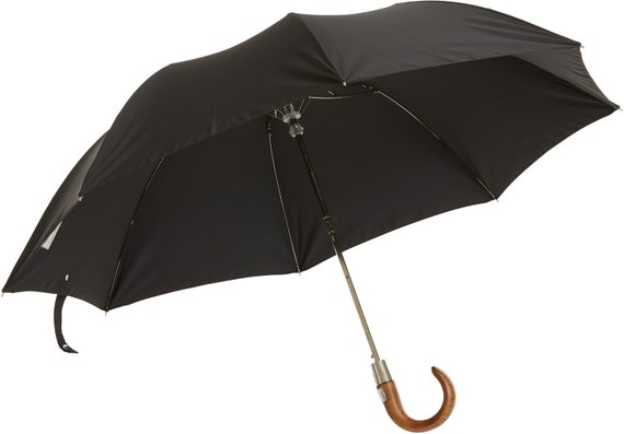 Classic English Telescopic Umbrella Handmade Strong in Black Etsy