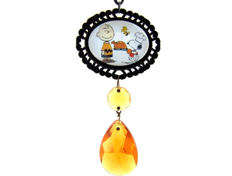 OOAK Handmade Charlie Brown Thanksgiving Glass Peanuts image 0