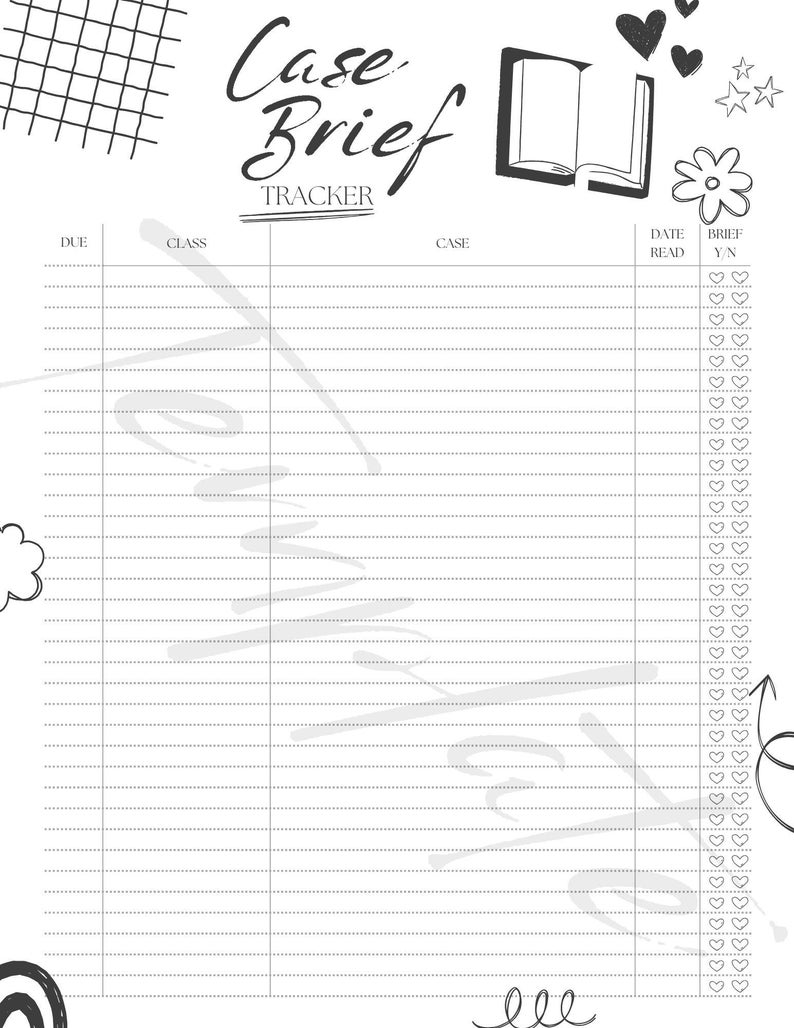Case Reading Format Law School Case Brief Reading Template - Etsy