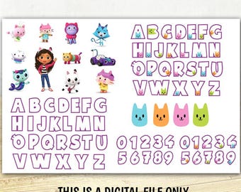 Gabby Gabby Font SVG PNG Bundle, cats Alphabet, cats Alphabet Letters Numbers Set Svg Font Png Transparent