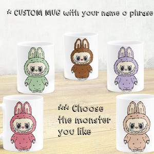 Custom monster labubus coffee mug