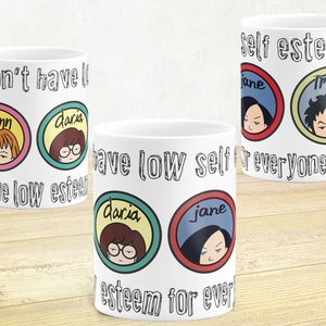 Daria Mug, MTV's Daria mok, Daria Cartoon Karakters mok, Daria zelfrespect quote mok, koffie mok