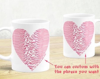 Love Will Tear Us Apart Kaffeetasse, Red Heart Mug, Heart of Unknown Pleasures Tasse