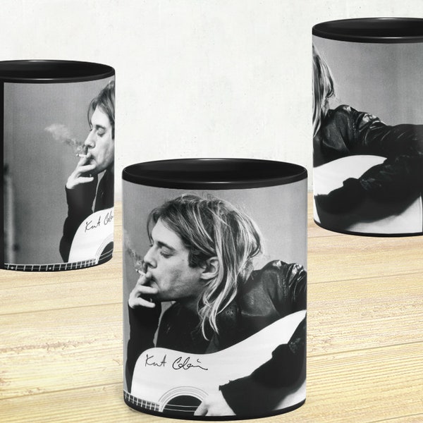 Kurt Cobain Smoking Mug, Kurt Cobain mug, Nirvana MUG, coffee mug
