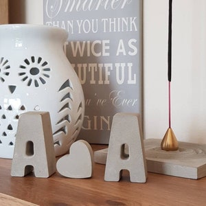 Concrete letter initial gift set || Boyfriend gift|| copper anniversary gift ||valentines day gift||Personalised Words||