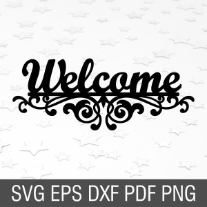Welcome svg welcome sign svg welcome cut file greeting svg front door welcome svg file house sign svg welcome home sign for front door dxf