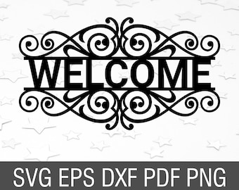 Bienvenue fichier svg signe de bienvenue svg mariage bienvenue svg bienvenue fichier coupé salutation svg porte d'entrée svg bienvenue svg pour le signe cricut pour la porte d'entrée