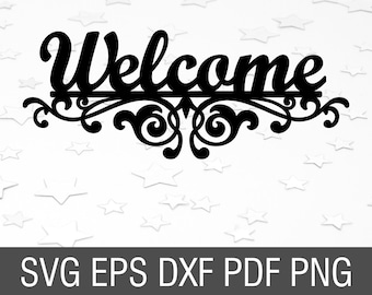 Welcome svg welcome sign svg welcome cut file greeting svg front door welcome svg file house sign svg welcome home sign for front door dxf