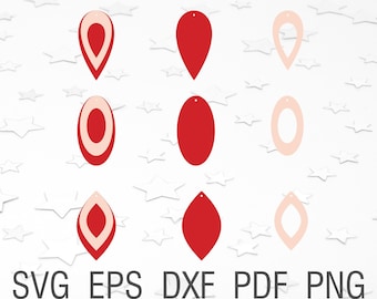 Orecchino SVG Cut file, orecchini impilati SVG, orecchini con buco, strappare goccia file in formato SVG, orecchino modello tagliato, Teardrop SVG, orecchino design svg