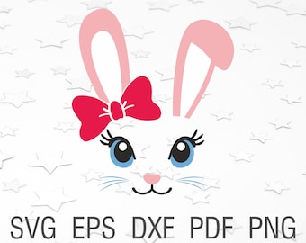 Semana de Pascua conejito orejas svg bunny cara svg chica conejito vector de conejo pascua conejo niños orejas svg archivo lindo conejo para la silueta cricut conejo cara