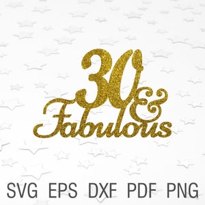 May include: Gold glitter 30 & Fabulous cake topper. This topper is perfect for a 30th birthday party.