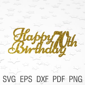 70th birthday cake topper svg Happy  birthday Seventy and fabulous birthday party svg 70 and fabulous birthday design svg decor