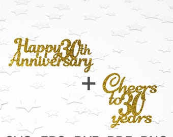 30th anniversary svg cheers to 30 years cake topper for cricut dxf happy 30th wedding anniversary digital download birthday decor