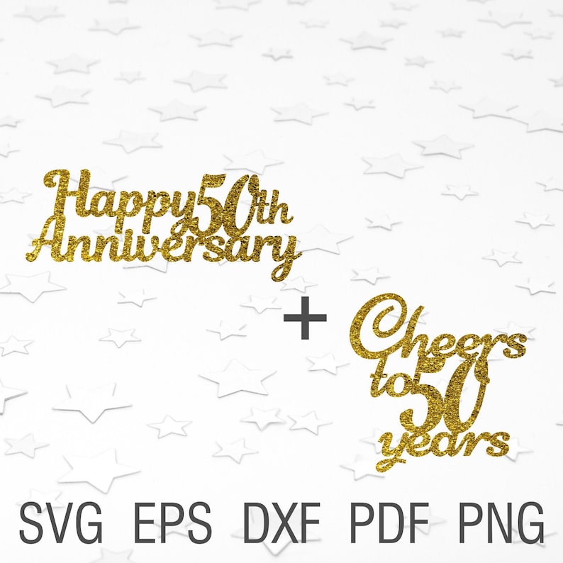 Download Happy 50th anniversary svg cheers to 50 years cake topper | Etsy