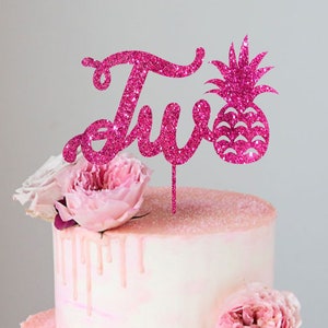 Zwei Ananas Svg zwei Kuchen Topper Svg Ananas Mädchen Geburtstag Svg 2. Geburtstag Topper Svg zwei Svg Ananas geschnitten Datei zwei Jahre Svg