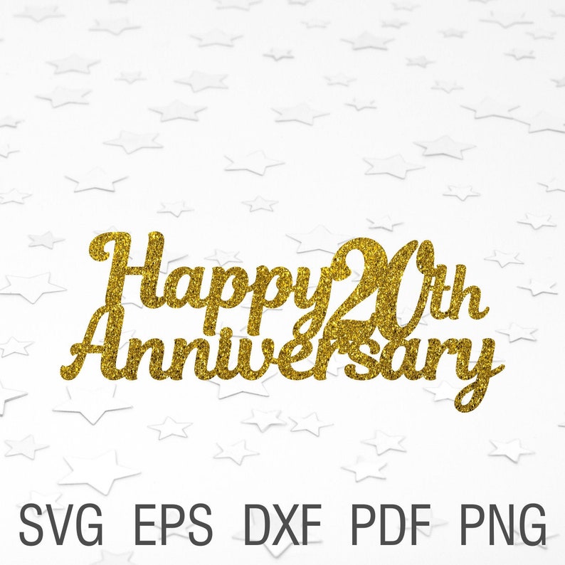Download Happy 20th anniversary svg cake topper svg wedding anniversary | Etsy