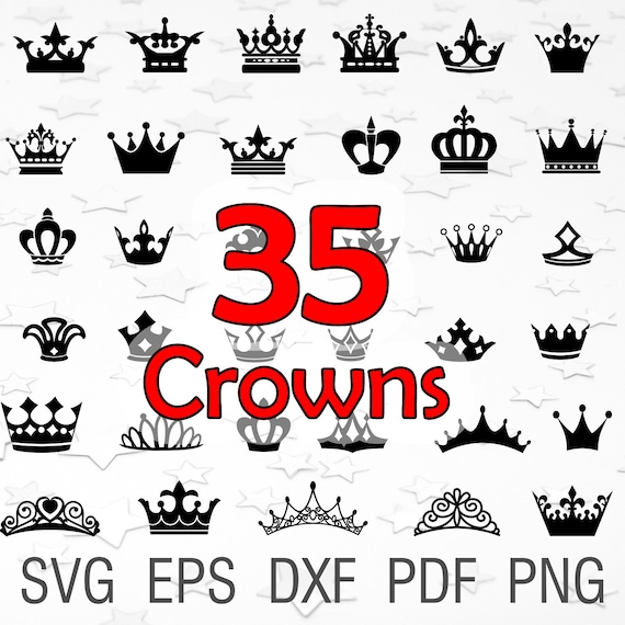 Download Crown Svg Crown Clipart Crown Silhouette Vector Crown For Etsy