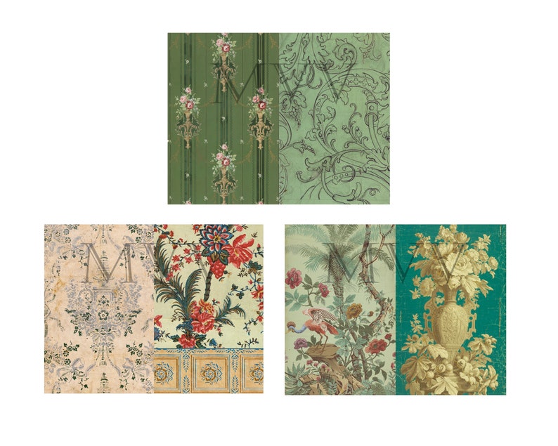 ANTIQUITIES Antique Wallpapers, Journal Papers Ephemera, Collage, Junk