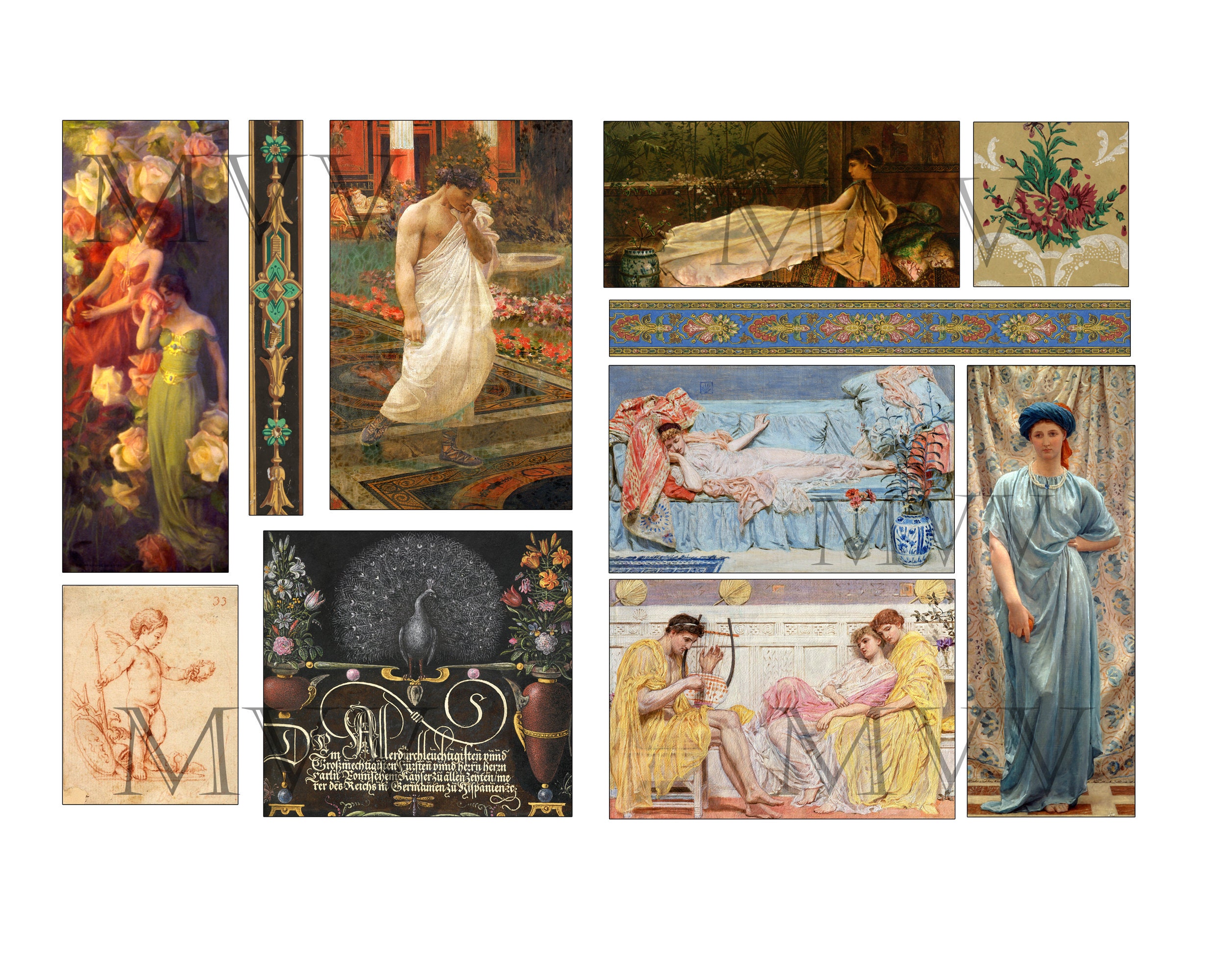 ANTIQUITIES Antique Wallpapers, Journal Papers Ephemera, Collage, Junk