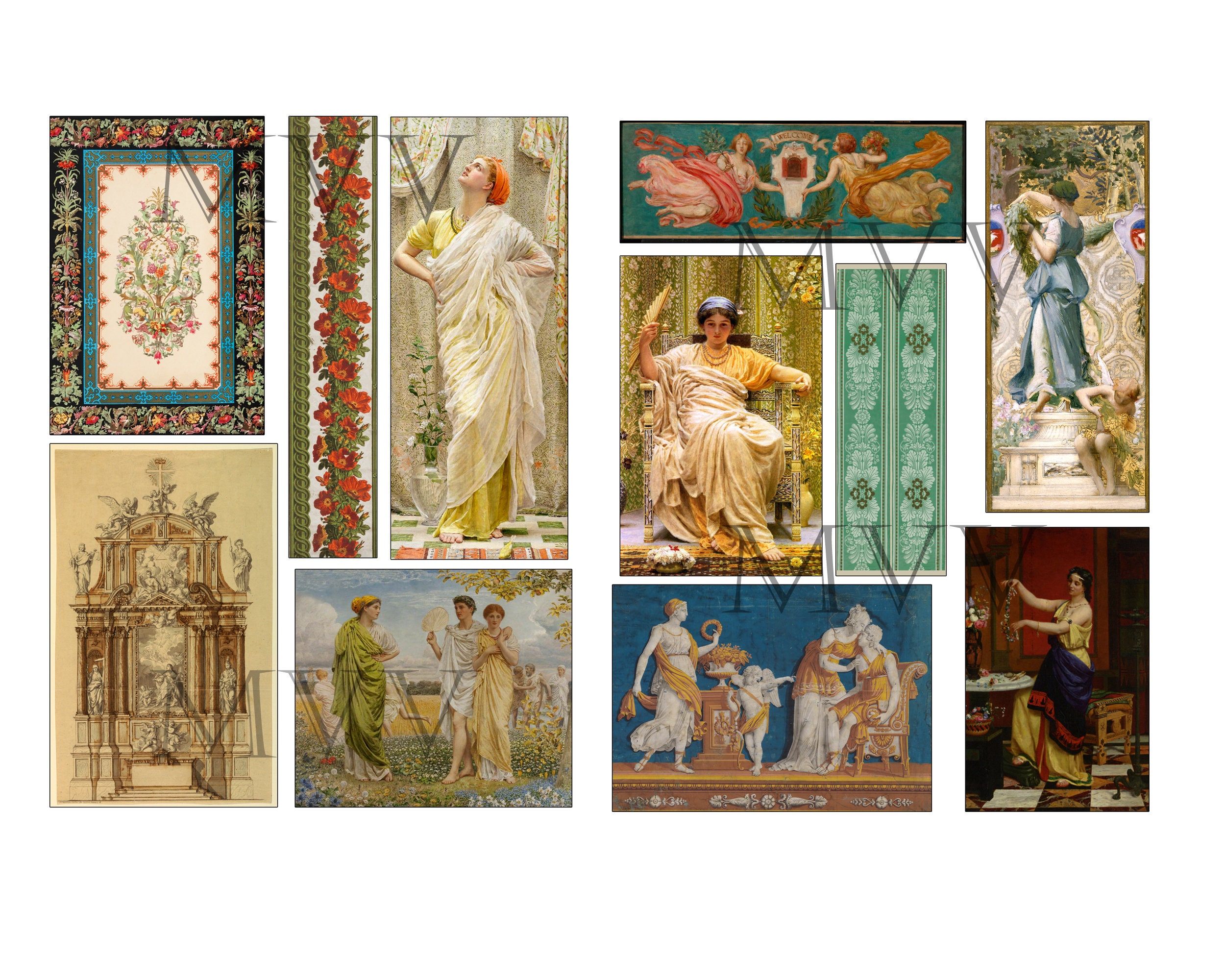 ANTIQUITIES Antique Wallpapers, Journal Papers Ephemera, Collage, Junk