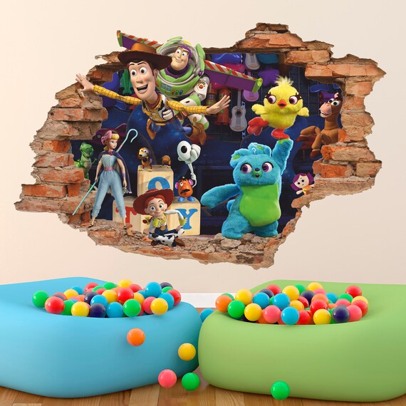 New Toy Story 3d Wall Decal Wall Sticker Woody Buzz Etsy