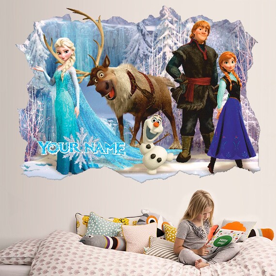 Frozen 3D Wall Decal Personalized Wall Sticker Elsa Anna Etsy