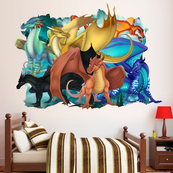 Wings of fire 3D Wall Decal Dragons Wall Sticker Removable Etsy