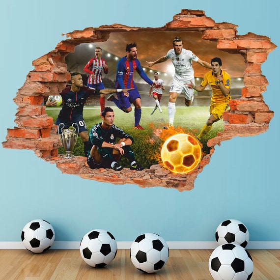 Football 3D Wall Decal FIFA Wall Sticker Sport Removable Etsy