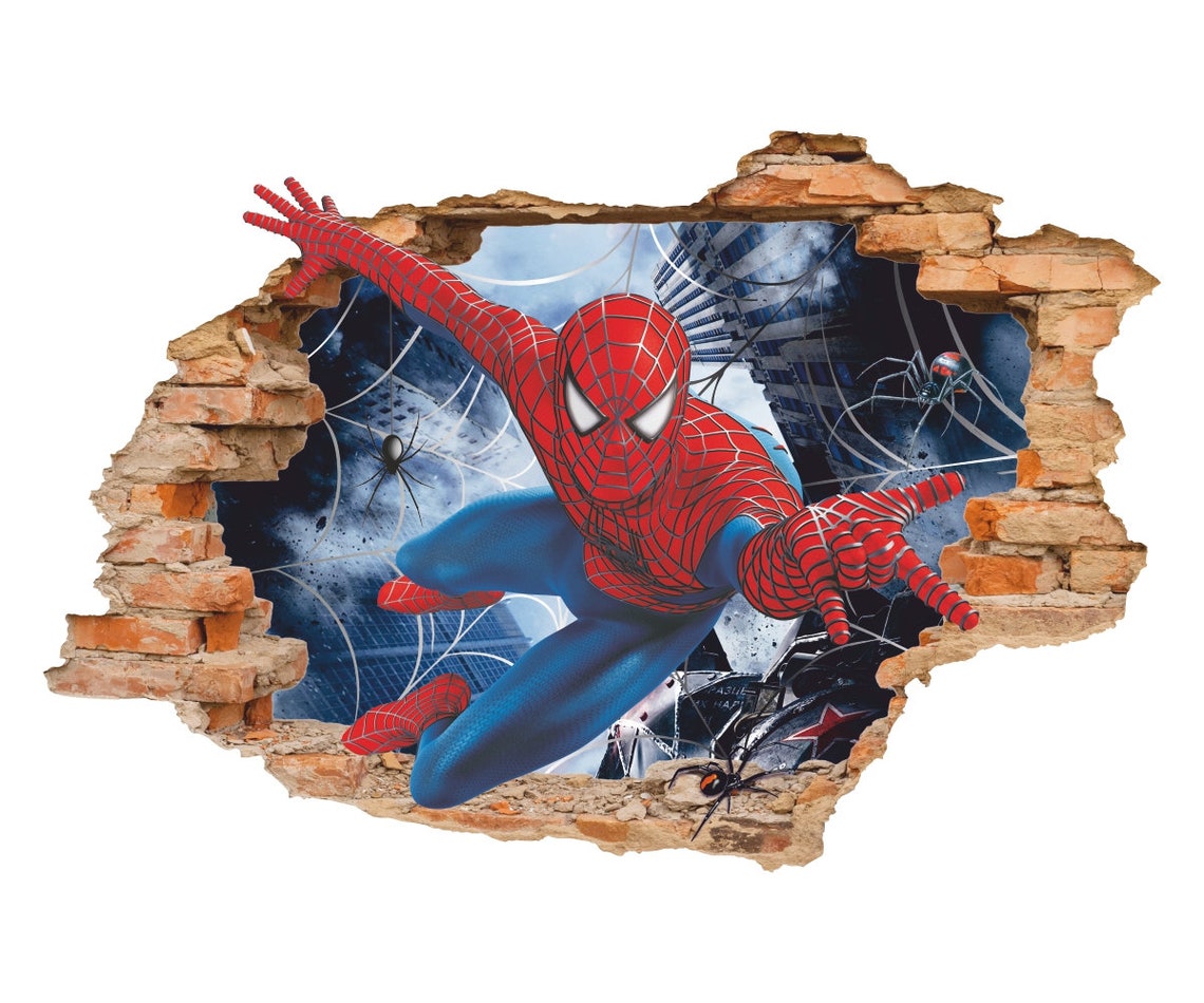 Spiderman 3D Wall Decal Wall Sticker Removable Vinyl Etsy