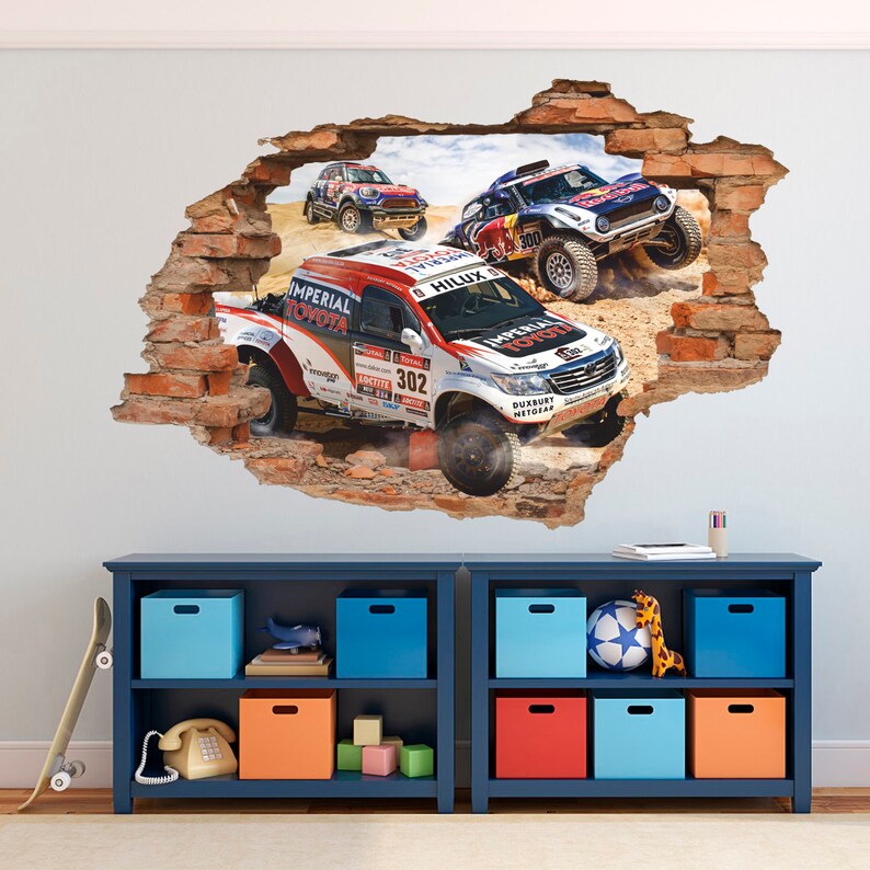 Dakar Rally 3d Wall Decal Furious Race Wall Sticker Sports Etsy