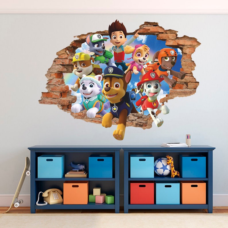 Puppy Patrol 3D Wall Decal PAW Patrol Wall Sticker Removable Etsy