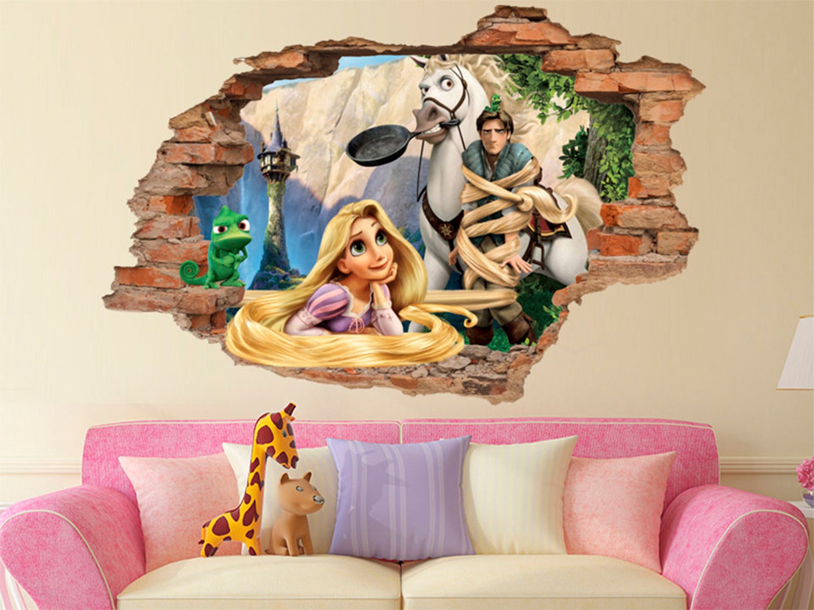 Tangled 3D Wall Decal Disney Wall Sticker Removable Vinyl Etsy