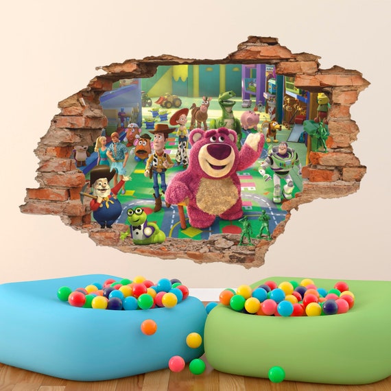 Toy Story 3d Wall Decal Wall Sticker Woody Andy Buzz Lightyear Removable Vinyl Sticker Kids Room Wall Art Children Cartoon Decor