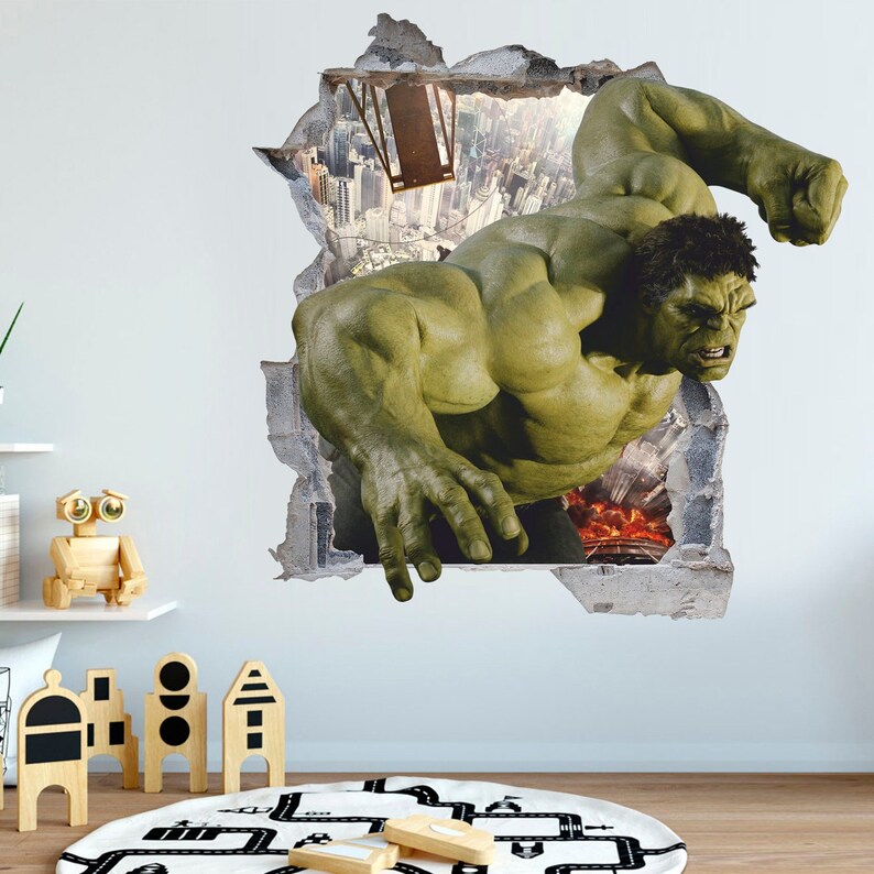 Hulk 3D Wall Decal Wall Sticker Removable Vinyl Sticker Etsy