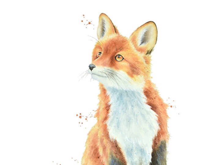 Fox Watercolor Painting by Christy Barber | Fox painting, Animal Print, Watercolor Painting, Nature Artwork, Fox Watercolor Illustration