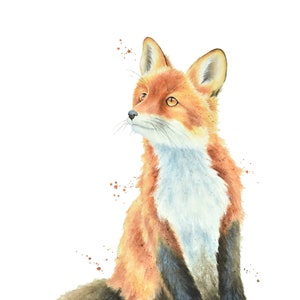 Fox Watercolor Painting: Nature Animal Print by Christy Barber
