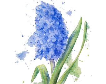 Hyacinth Original Watercolor | Flower Watercolor, Original Artwork, Original Painting, Kitchen Decor, Flower Painting, Farmhouse Decor, Gift