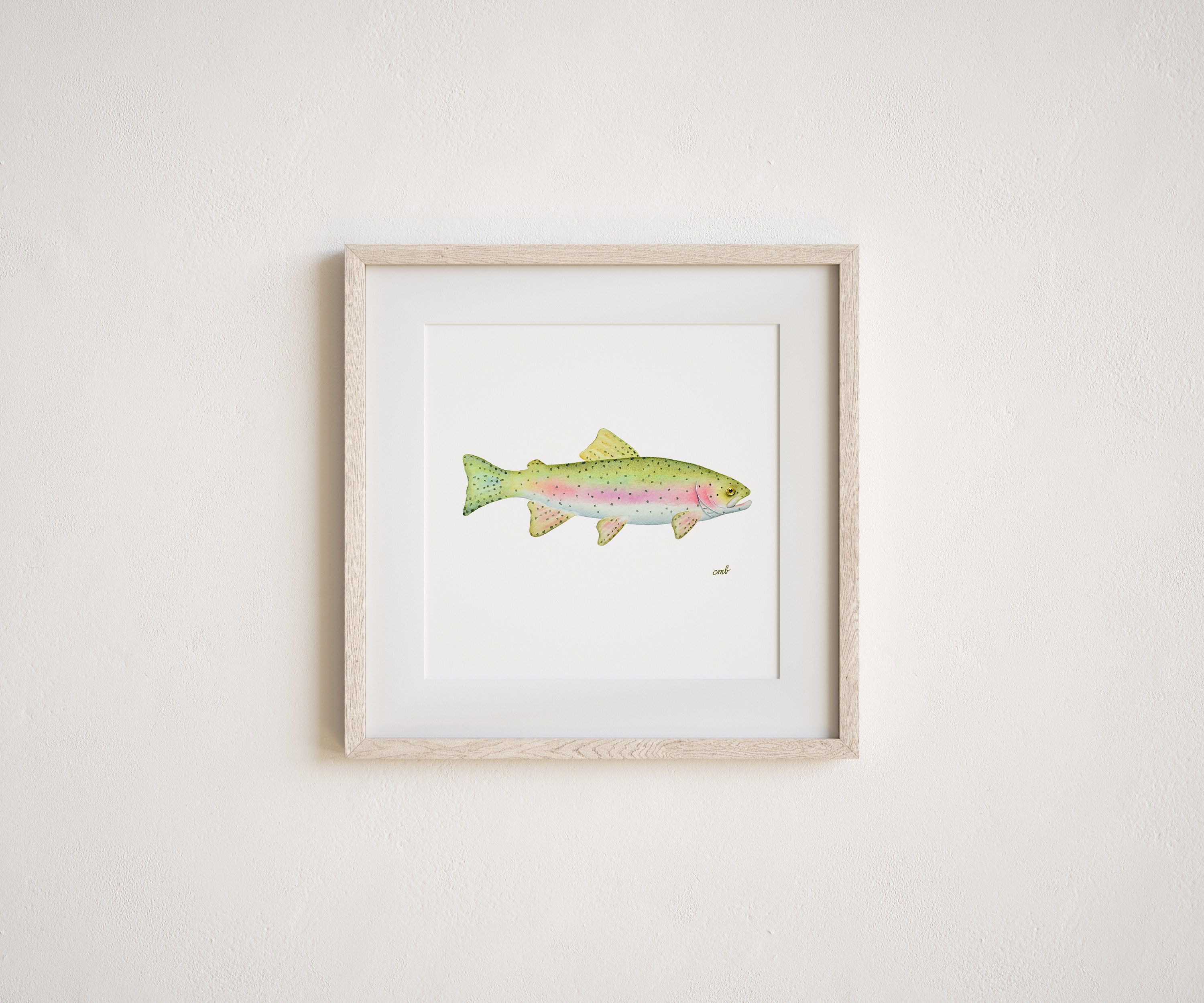 Rainbow Trout Art | Fish Watercolor, Trout Print, Fish