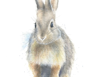 Bunny Watercolor Print by Christy Barber| Rabbit Watercolor Painting, Bunny Artwork, Rabbit Print, Bunny Watercolor-Nursery-Gift