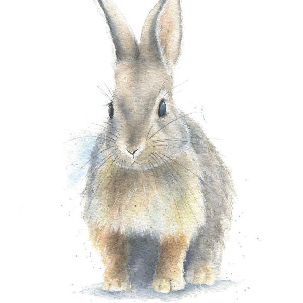 Bunny Watercolor Print by Christy Barber| Rabbit Watercolor Painting, Bunny Artwork, Rabbit Print, Bunny Watercolor-Nursery-Gift