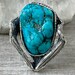 Unique Abstract Ring Turquoise Ring Adjustable Sterling - Etsy